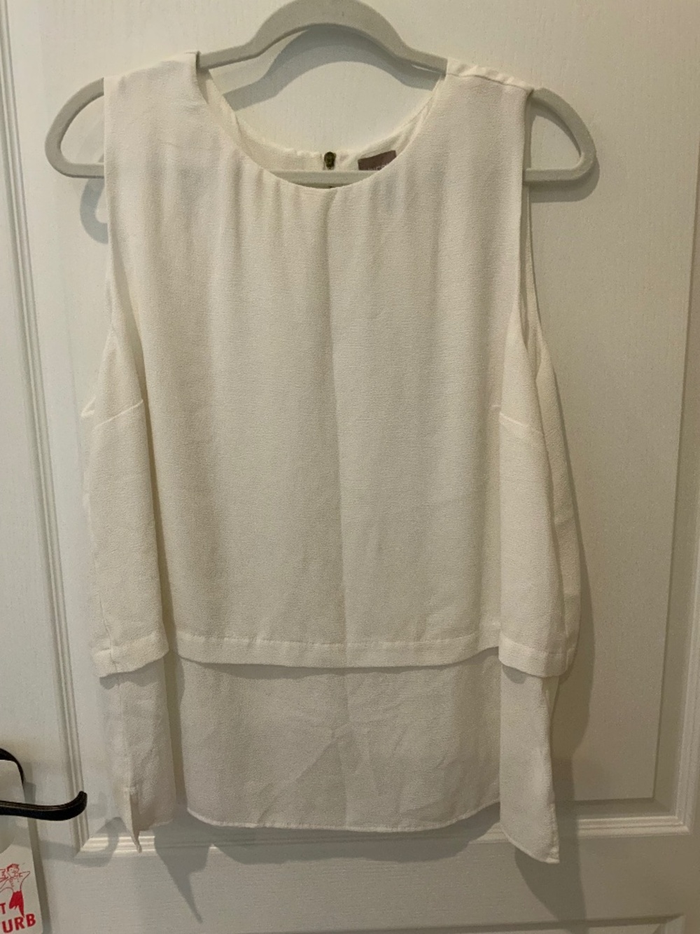 Chico’s White Special Occasion/Career Sleeveless Blouse Chico’s Sz 3 = XL